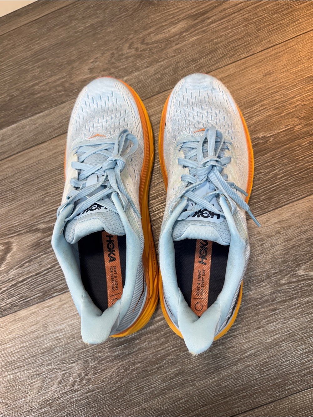 Hoka Clifton 8 Women's Light Blue Running Shoes size 10.5 (h118) - Picture 9 of 10